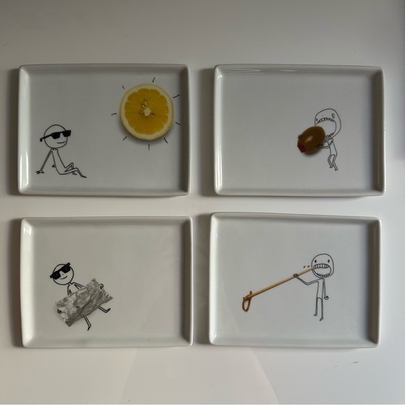 CB2 Oliver plates set of 4 - Picture 2 of 3